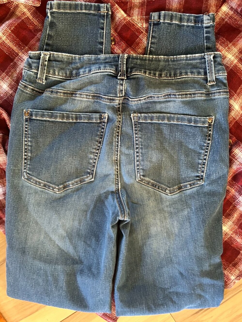 size 6 blue denim jeans womens pants stretch six maurices